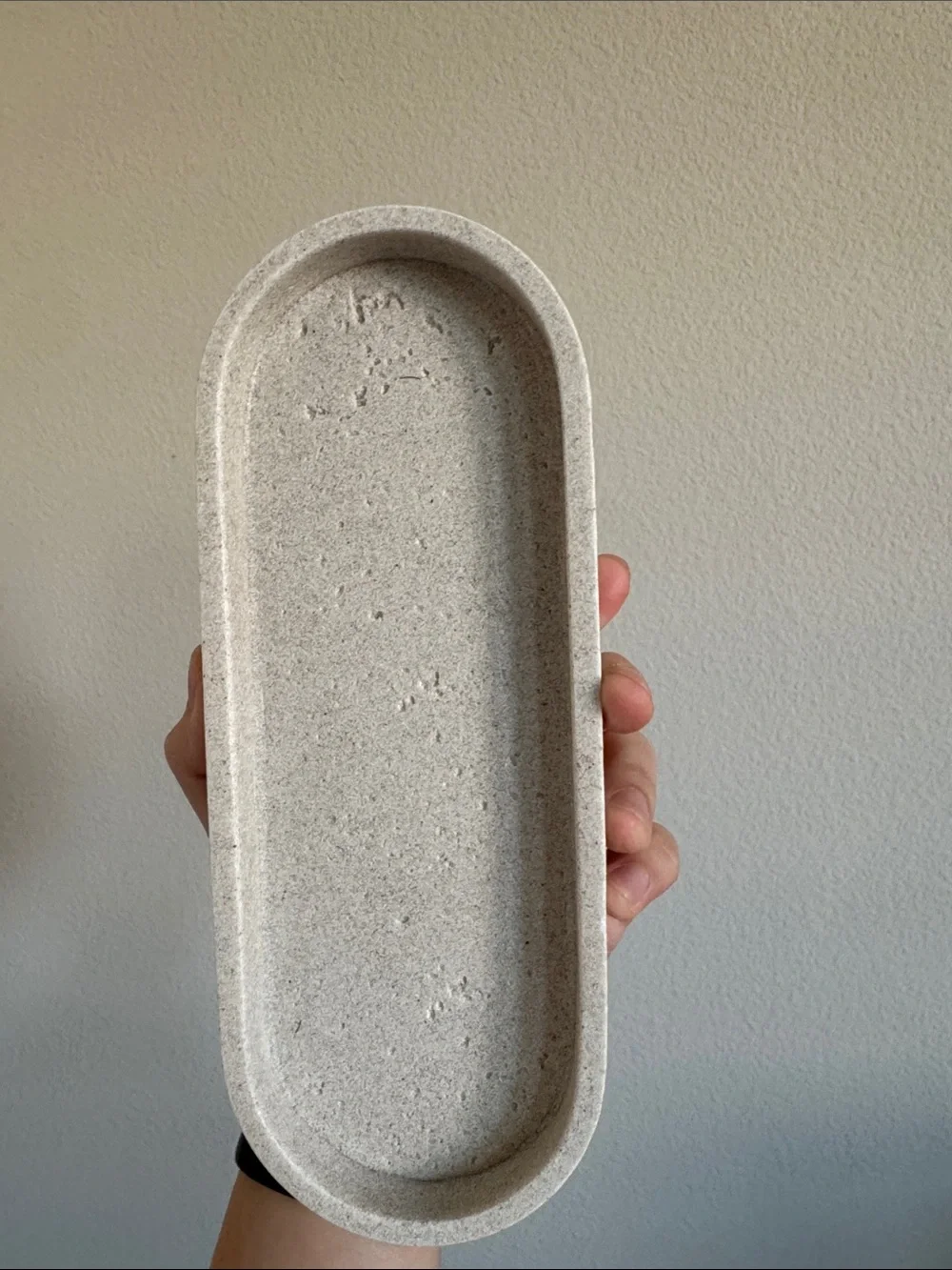Minimal Oval Concrete Soap Dish - Cream